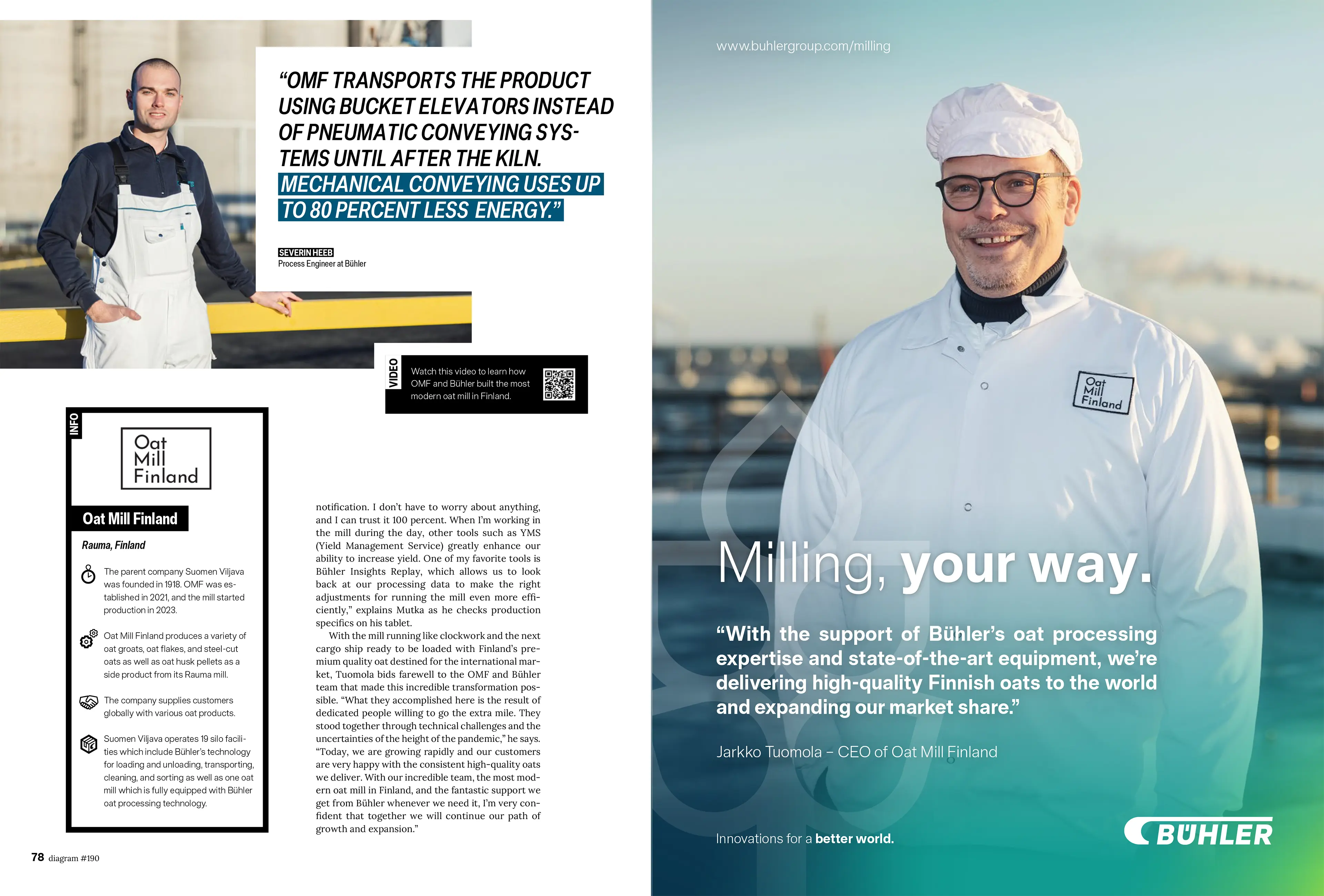 Magazin-Spread 4 – Schlussportrait und Bühler-Anzeige